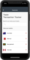 Trade Transaction Tracker screen